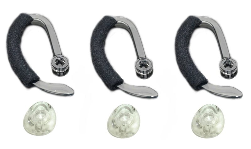 WirelessFinest 3X Same Size Replacement Earbuds Ear Tips + Ear Hook Loops + Foam Spare Fit Kit for Plantronics CS540 Savi W440 W740 W745 WH500 EarLoops EarHook Ear Bud Sleeve Part (Medium M) - Image 1